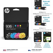 HP 936 Black, Cyan, Magenta, Yellow Ink Cartridges (4-Pack) | Works with Offi... picture
