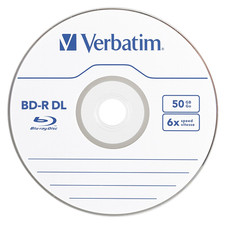 5 pack VERBATIM 6X Blu-Ray BD-R DL Dual Layer 50GB Branded Logo in Paper Sleeve picture