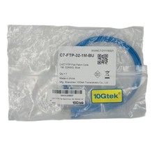 New 10Gtek CAT7 Internet Flat Cable 1M 32AWG Blue  picture