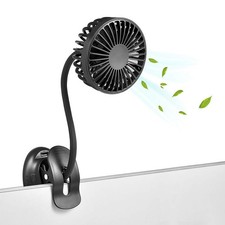 Glovion Clip On USB Mini Desk Fan with Emergency Power Bank, portable, Black picture