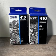 2X Epson 410 Ink Standard Capacity Exp's 3/2-027, 8/2026 Black & Black Photo picture