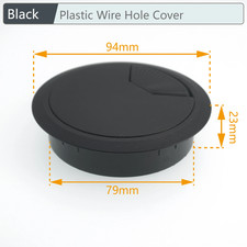 Plastic Wire Hole Cover Outlet Port Table Computer PC Desk round Cable Grommet L picture