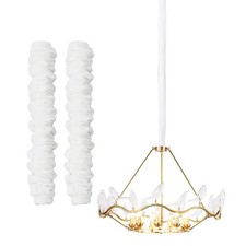 2 PCS Chandelier Fabric Cord Cover, White Chandelier Chain CoverChain Cable S... picture