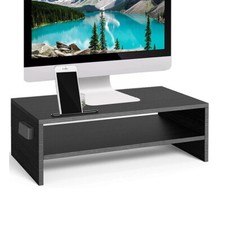 LCD LED COMPUTER MONITOR TABLE RISER SHELF DESKTOP STAND SPACE SAVER LAPTOP picture
