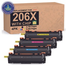4PK 206X Color Toner Set W2110X-3X For HP LaserJet Pro M283fdw M255dw【With Chip】 picture