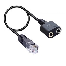 Earsinger RJ9 Male to 3.5mm Female Plug 10.6 inches, Black adapter cable  picture