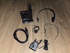 Plantronics W02 DECT 6.0 Wireless Headset Boom Mic USB Base Stand Charger picture