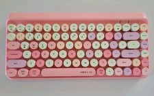 UBOTIE Portable Bluetooth Colorful Pink Keyboard Wireless Mini Compact  picture