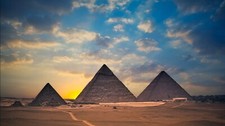 Landscape sunset clouds pyramid pyramids of giza history Custom Gaming Mat Desk picture