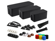 Caja organizadora de cables 3 piezas con kit 33 accesorios, oculta regletas y ca picture