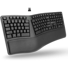 X9 Wireless Ergonomic Split Keyboard Full Size PC Wrist Rest - US picture