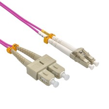 10 Pack of 8m LC/UPC SC/UPC OM4 Multimode Duplex Erika Violet Fiber Optic Patch picture