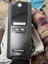 CyberPower 1500VA AVR Tower UPS Battery Backup LCD Dual USB Charging 900W Black picture