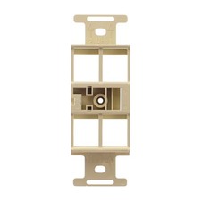 LEVITON 41087-QIP QUICKPORT DUPLEX TYPE-106 FRAME INSERT, 4-PORT, IVORY picture