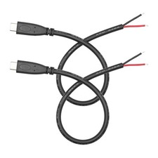 USB C to 2 Pin Bare Wire Open End Power Cord 1FT,USB Pigtail Cable Black picture