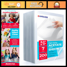 Clear Acetate Sheets 8.5x11 - 7 Mil Thickness - 200 Pack for Crafts & Projects picture