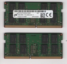 Micron 32GB 2x16GB DDR4-2666 SODIMM 2Rx8 MTA16ATF2G64HZ-2G6E1 TESTED picture