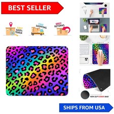 Durable 10.2x8.3 Inch Rainbow Leopard Mouse Pad – Perfect for Office & Play picture
