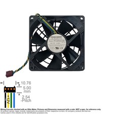 Fan Axial Muffin Cooling DC 12V  92mm 92x92x25 Foxconn PVA092G12H -P03 -AE 0.40A picture