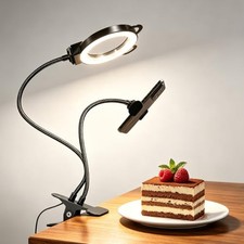 Desk Lamp, Ring Light for Laptop Desk Clip On, LED Reading Light with Black picture