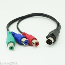 4pcs Mini 7pin Din PS2 Male S-Video To 3 RCA Female Red/Blue/Green HDTV Cable picture