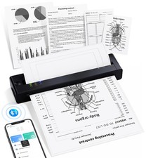 TATTMUSE A28U Portable Printer Wireless Inkless Thermal for small, black picture
