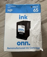 onn. HP 65 Black Ink Cartridge EXPIRES 10/2026 - New OPEN BOX Ink Sealed picture