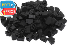 125 Pcs Black Silicone Ethernet Hub Port RJ45 Anti-Dust Cover Cap Protector Plug picture