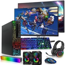 Lenovo RGB Gaming PC i5-8th 32GB 1TB SSD 500GB HDD Dual 24