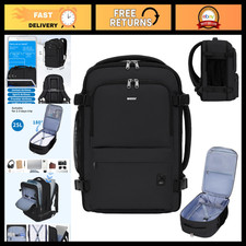 Travel Laptop Backpack 17x10x9, Personal Item Carry-On Bag, Black, Lightweight & picture