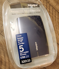 Maxtor Blue Portable USB 2.0 320 GB Storage External Hard Drive For PC/Mac NEW picture