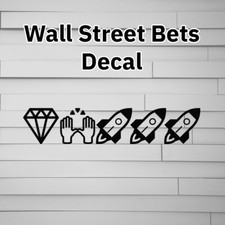 Wall Street Bets Diamond Hands Rockets Vinyl Decal Sticker Reddit wallstreetbets picture