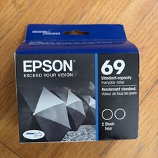 Epson 69 Black Ink Cartridge 2 Pack Expired 2018 Genuine Authentic OEM Original picture
