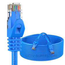 30 ft CAT6 Network Ethernet Patch Cable XBOX PS3 30 feet GIGABIT 500MHz Blue picture