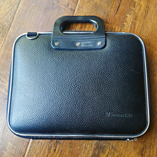 SumacLife Black Faux Leather Laptop Briefcase Padded, Partitions Universal picture