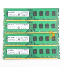 Crucial 16 GB 4x 4 GB 2Rx8 DDR3 RAM PC3-12800U 1600Mhz DIMM Desktop Memory CL11 picture