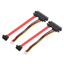 10cm PH2.0 4 Pin to SATA 7+15 Pin Power Cable, 2Pack 270 Degree SATA Right Angle picture
