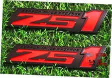 2pcs Z51 Performance Package Emblem Engine Hood 3D Badge Decal Black Red picture
