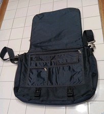 Vintage Laptop Bag BLK Lots Of Compartments Room  Buckles Shoulder Strap Quality picture