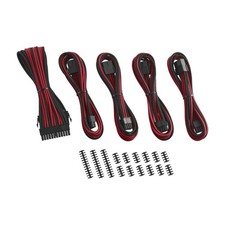 8+8 Series Classic ModFlex Sleeved PC Cable Extension Kit Black Red Supply picture