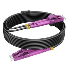 RamboCables 165ft/50m OM4 LC to LC Fiber Patch Cable Outdoor Armored Black picture