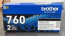 Genuine BROTHER TN760 2-PACK Black Toner Cartridges 3000 Page Yield picture