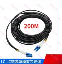 200M Black Armored Fiber Cable LC-LC UPC SM 9/125 Duplex Fiber Optic Patch Cord picture
