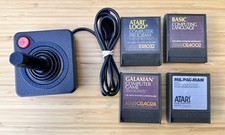 Vintage Atari 400/800 - Ms PacMan Galaxian BASIC Atari Writer Carts + Joystick  picture