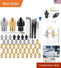 50 Pcs 3D Printer Nozzles Hardened Steel Stainless Steel Brass Printer Extrud... picture