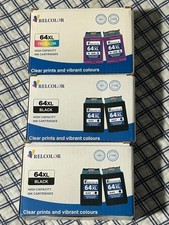 Relcolor 64 XL Ink Cartridges (4) Black and (2) Color (New and Sealed) picture