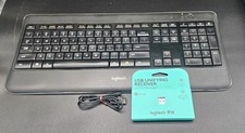 Logitech K800 Wireless Illuminated Keyboard Complete Bundle Dongle Cable TESTED picture