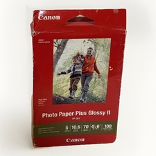 100 SHEETS Canon 4x6 Glossy Photo Paper Plus II Print Paper. picture