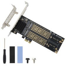 ELUTENG Dual M.2 NVMe to PCIe Adapter with Heat Sink - M-Key B&M Key 2230/2242/2 picture