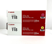 ORGINAL Canon 118 Toner Cartridge Set (2-Pack: Y & M) Open Box tabs not removed picture